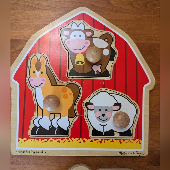2 Melissa & Doug Jumbo Knob Puzzles -House Pets and Barnyard animals - Picture 3 of 12